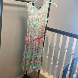 Leslie Fay turquoise lace all over dress size 6